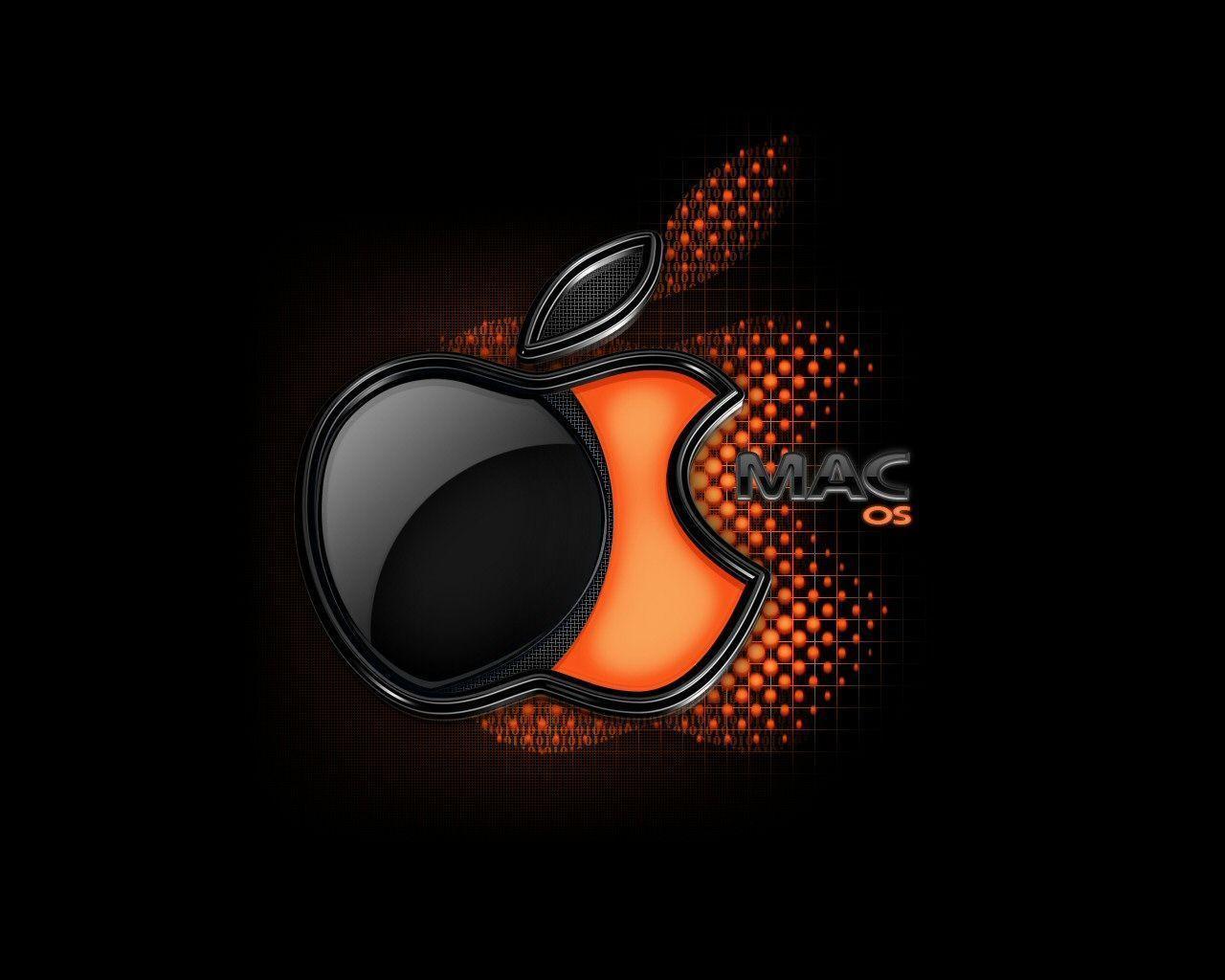 Apple Mac Os Logo Orange Desktop Wallpaper