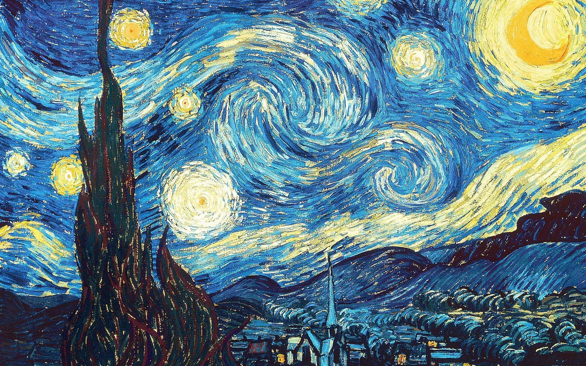 Wallpaper For > Starry Night Van Gogh Wallpaper HD