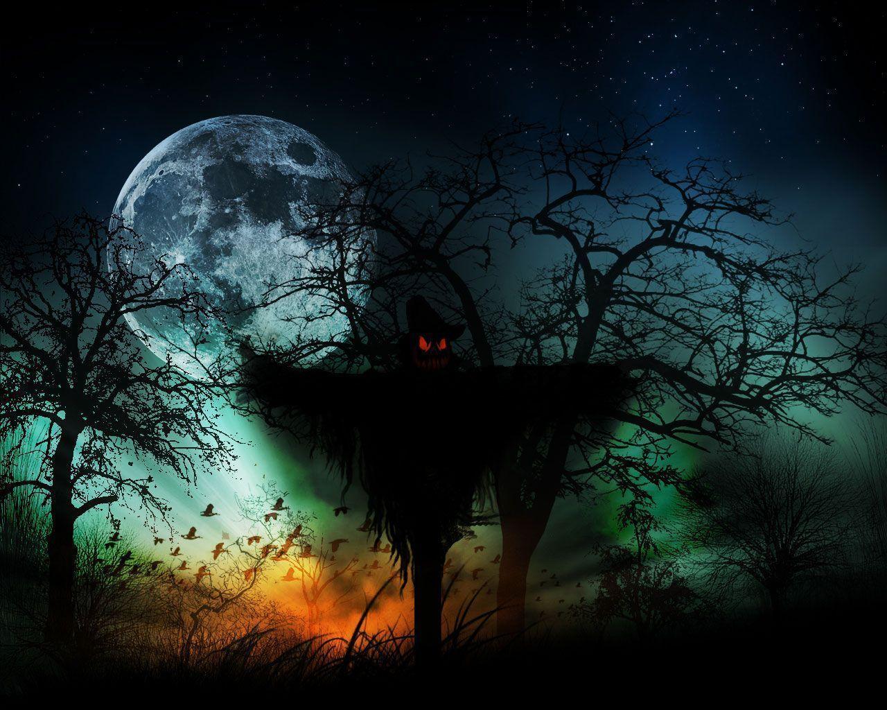 Interesting Halloween Horror Night Wallpaper HD 1280x1024PX