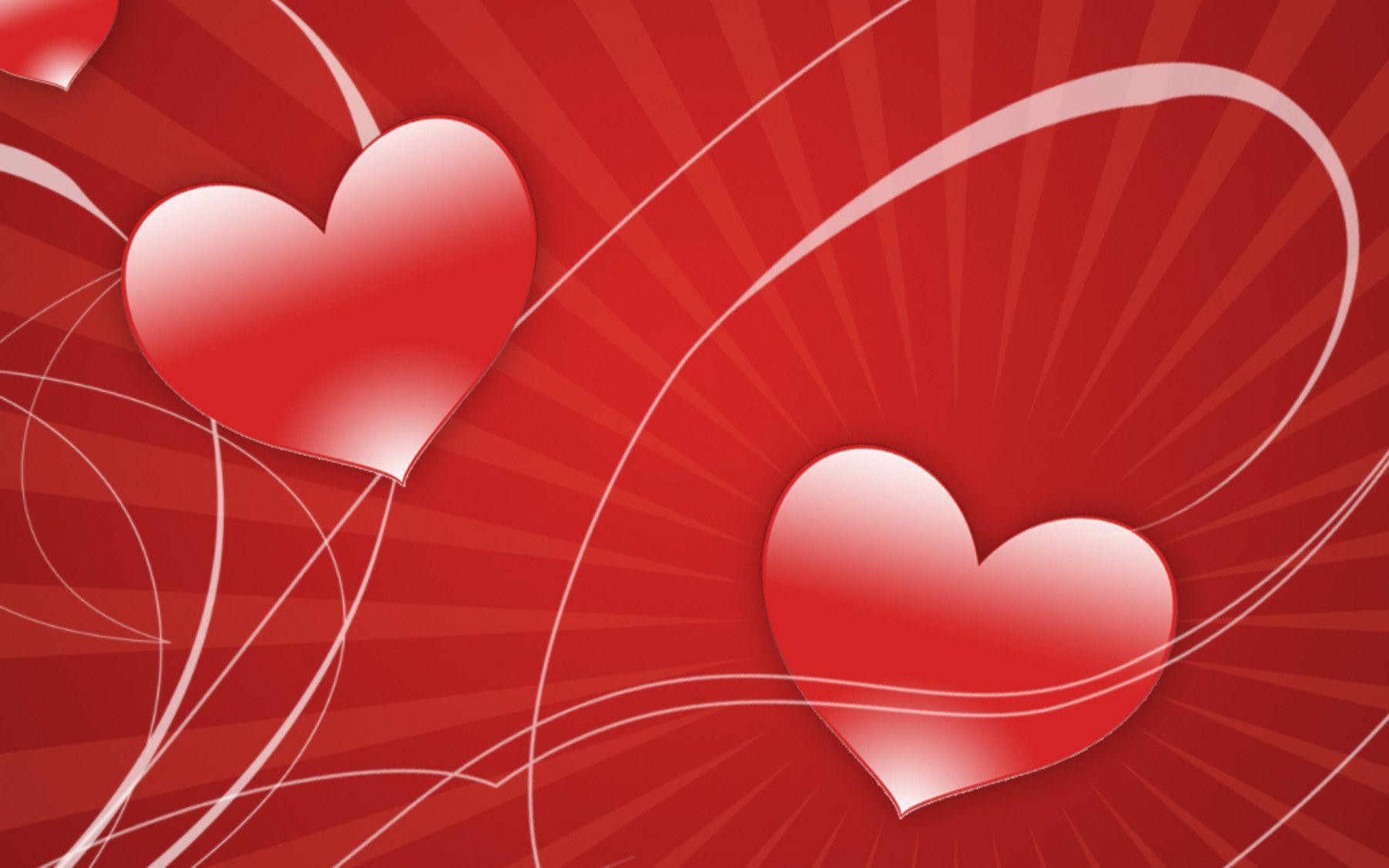 Red Love Hearts Wallpaper
