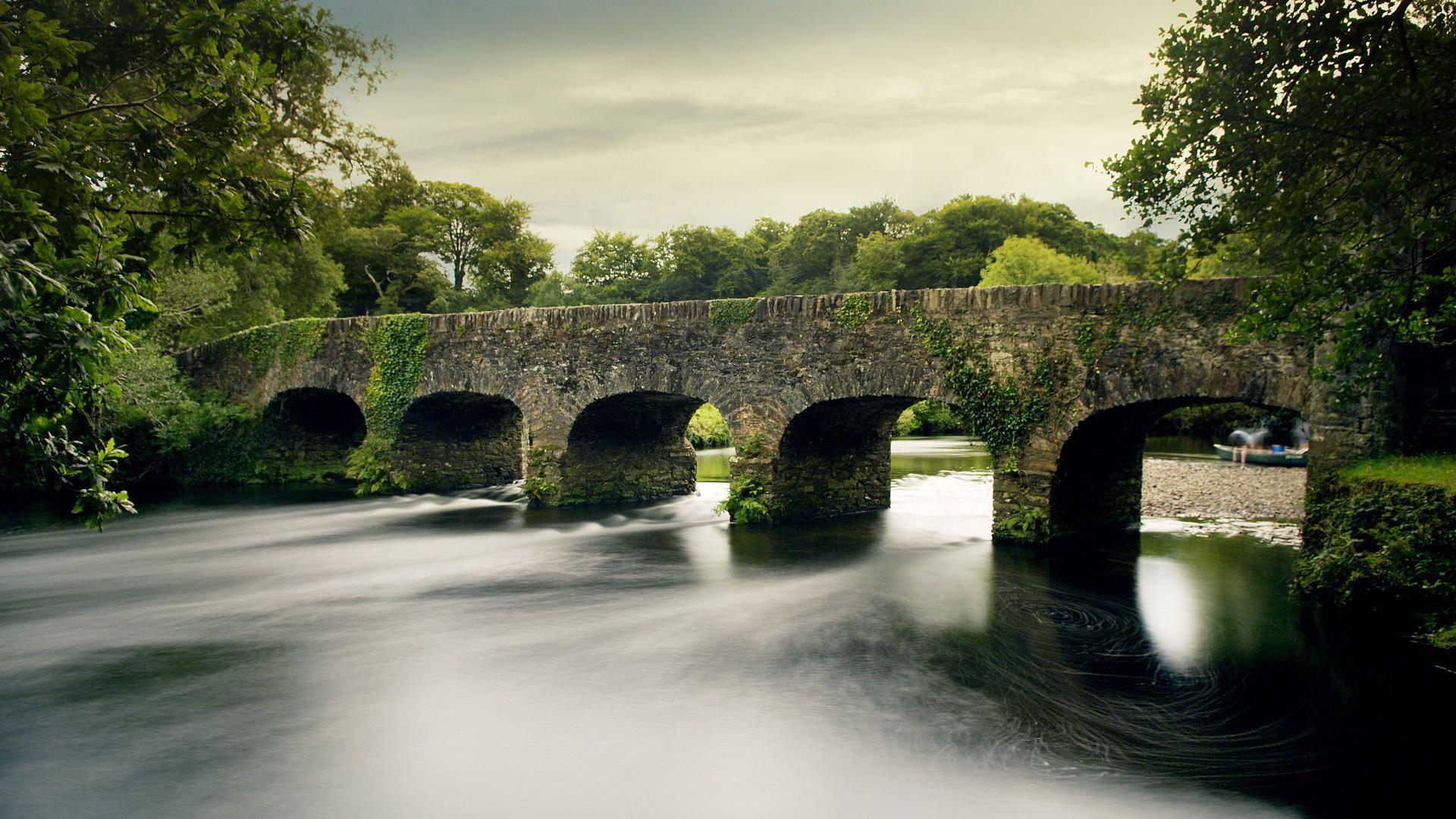 Stone Bridge Gearhameen Ireland Wallpaper, iPhone Wallpaper