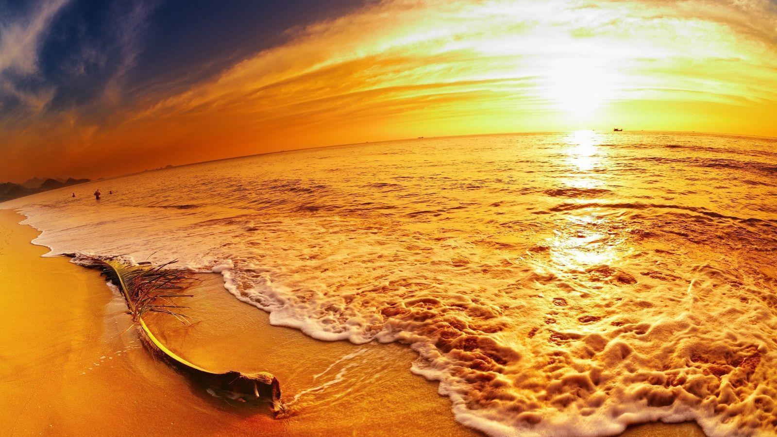 sunset beach wallpaper orange Nice HD Wallpaper Desktop