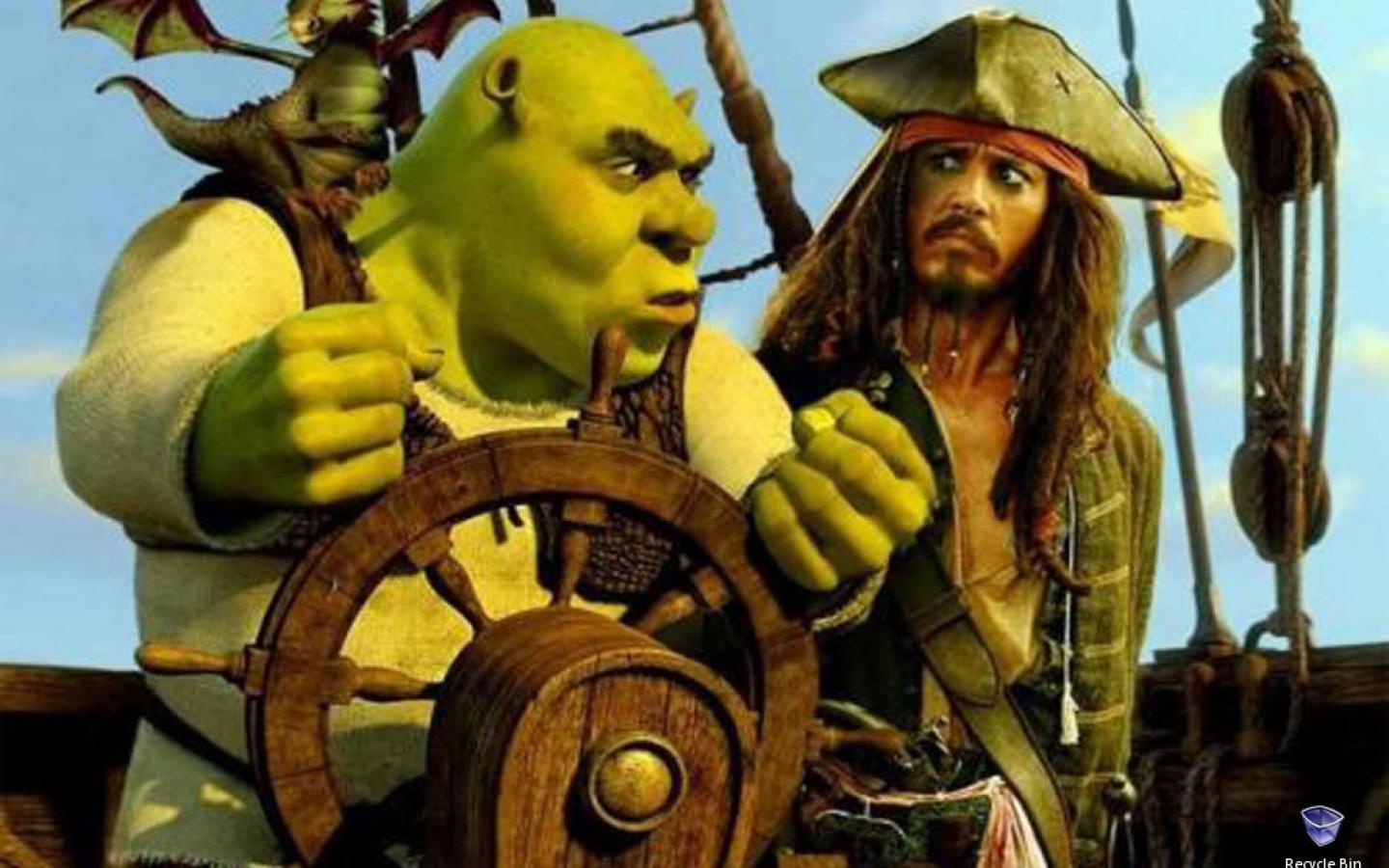 Shrek and Capt Jack Wallpaper For Android