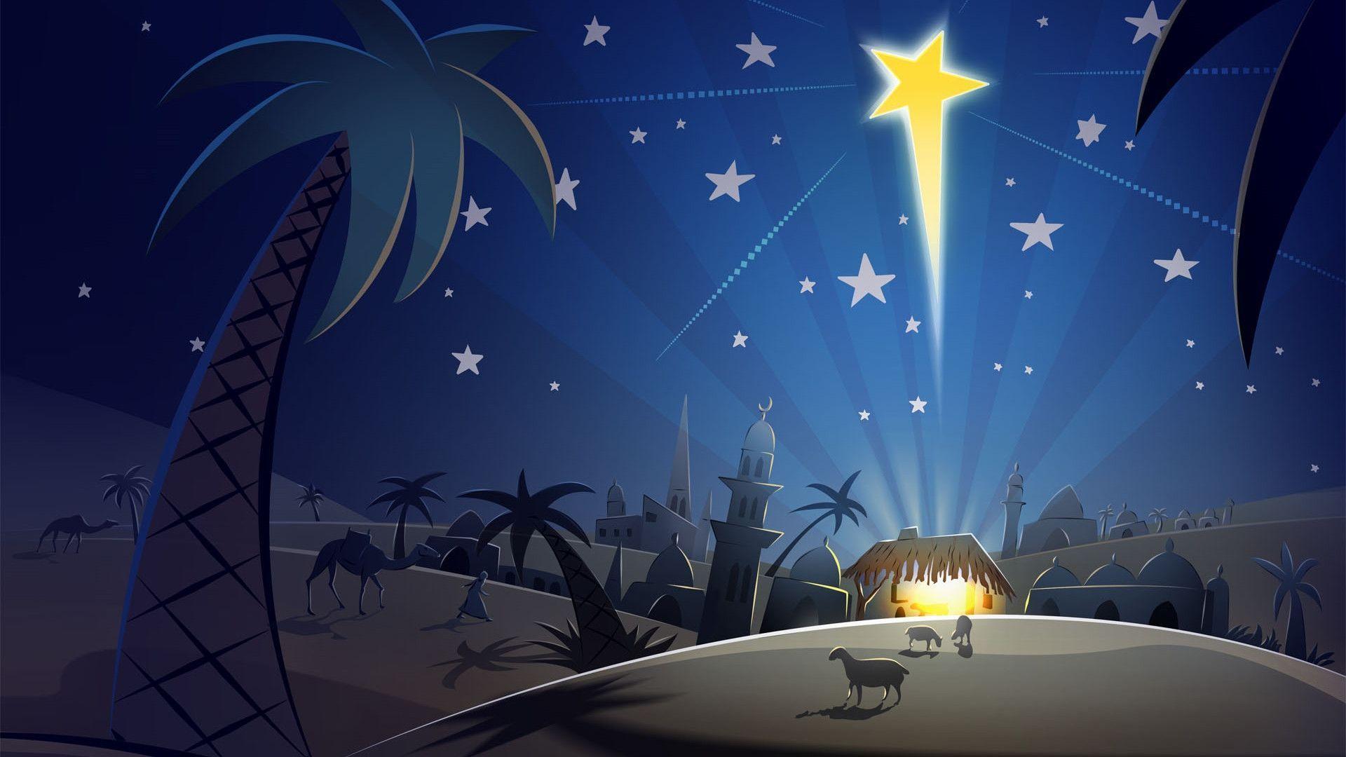 Cartoon Christmas Star Bethlehem