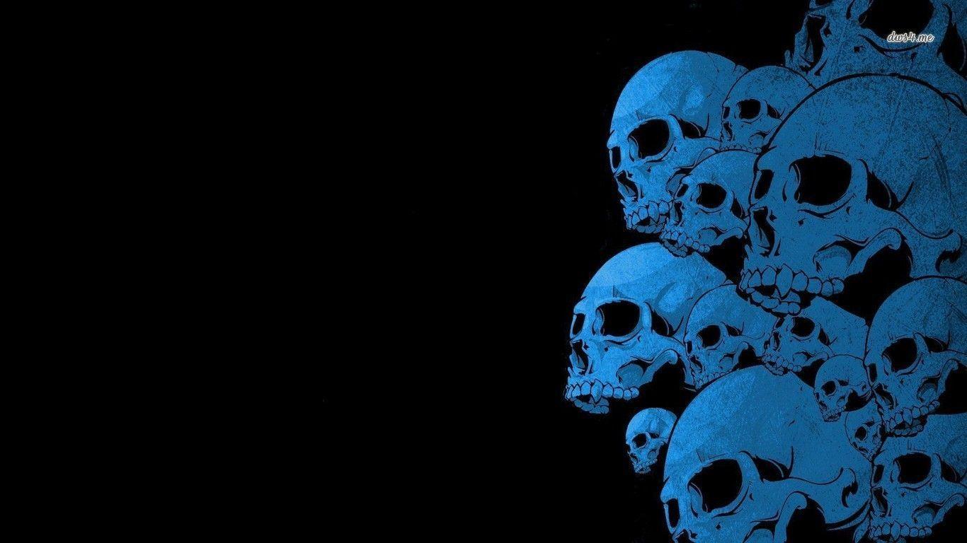 Wallpaper For > Blue Skull Wallpaper