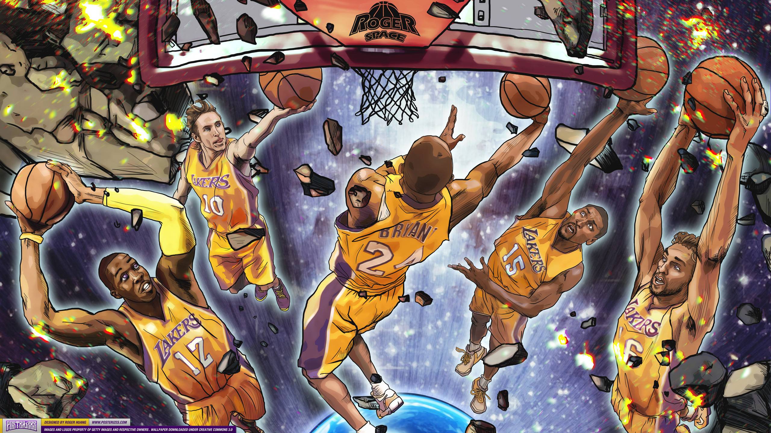 Los Angeles Lakers Starting 5 Wallpaper. Posterizes. NBA
