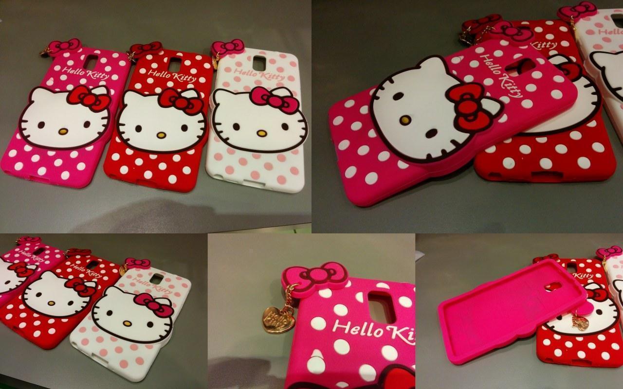 Samsung Galaxy Note 3 3D hello kitty silicon case with gold charm