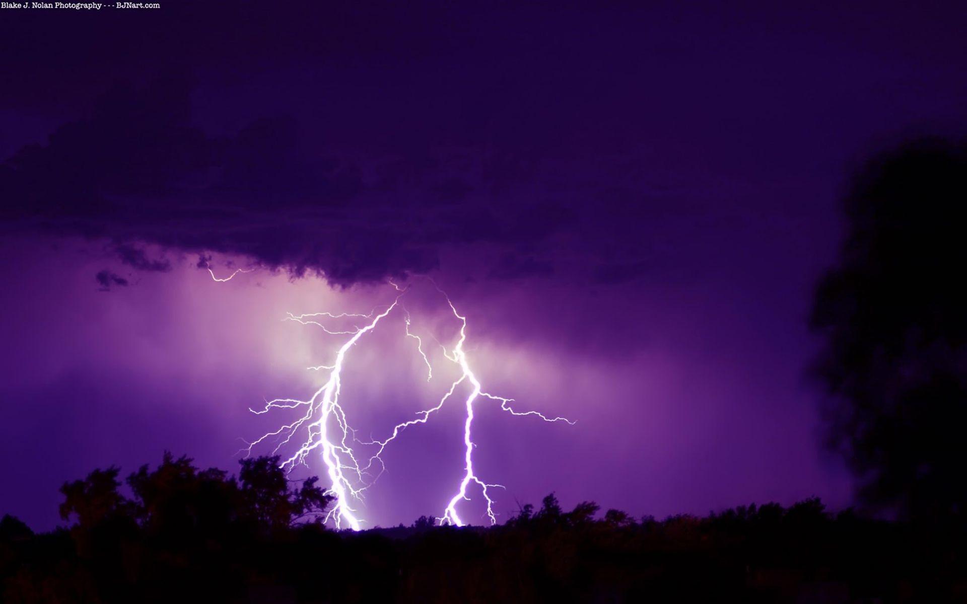 Thunder Storm Purple Sky