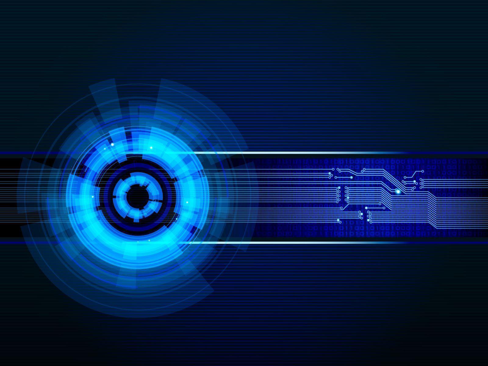 Blue light effected technology PPT Background, Black