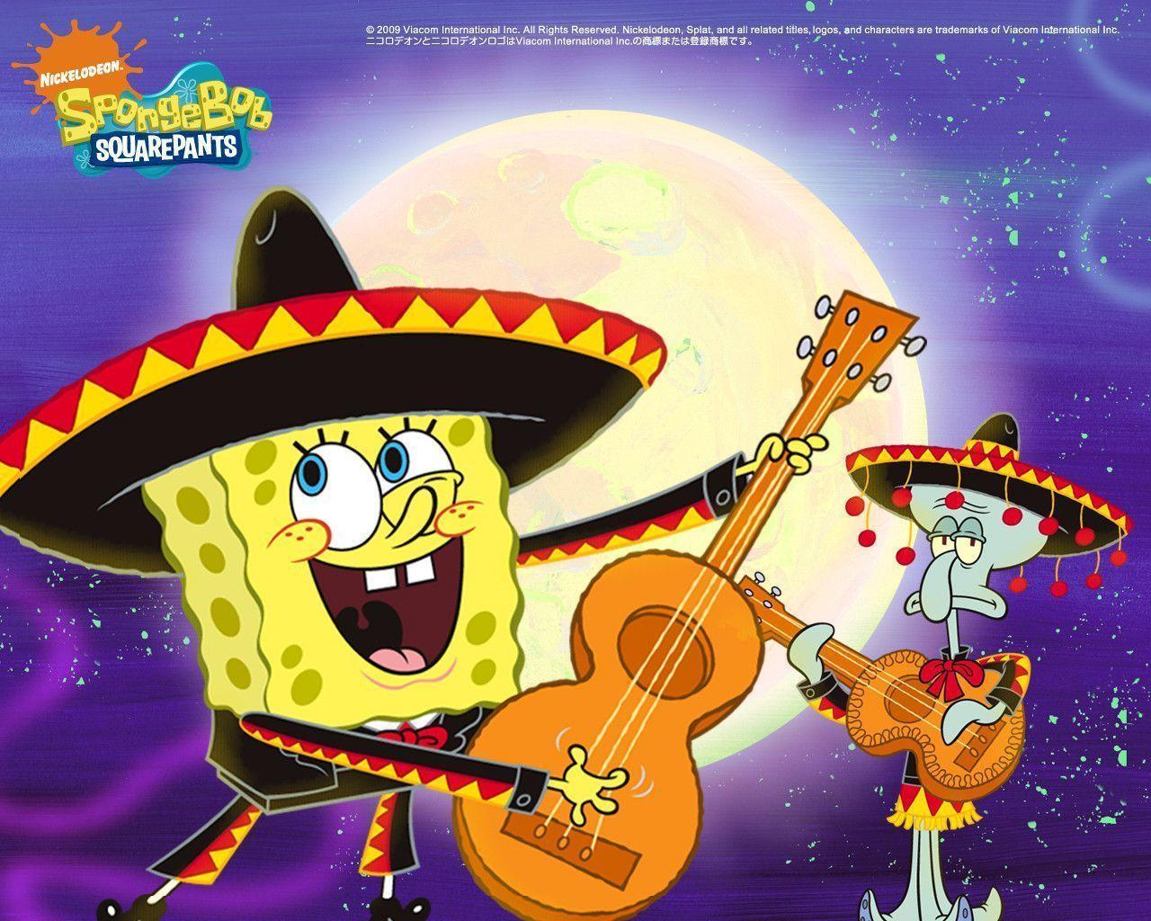 Spongebob Squarepants Guitar Wallpaper HD For iPhone