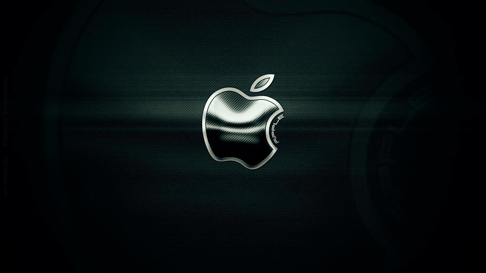 3D Logo Apple Black Desktop Wallpaper