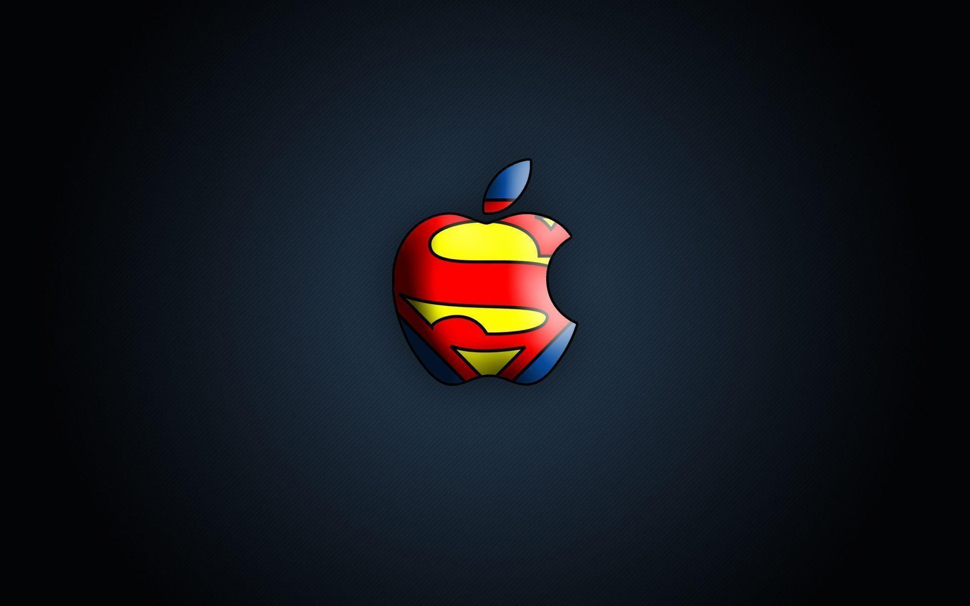 Logo Apple Superman Background Wallpaper