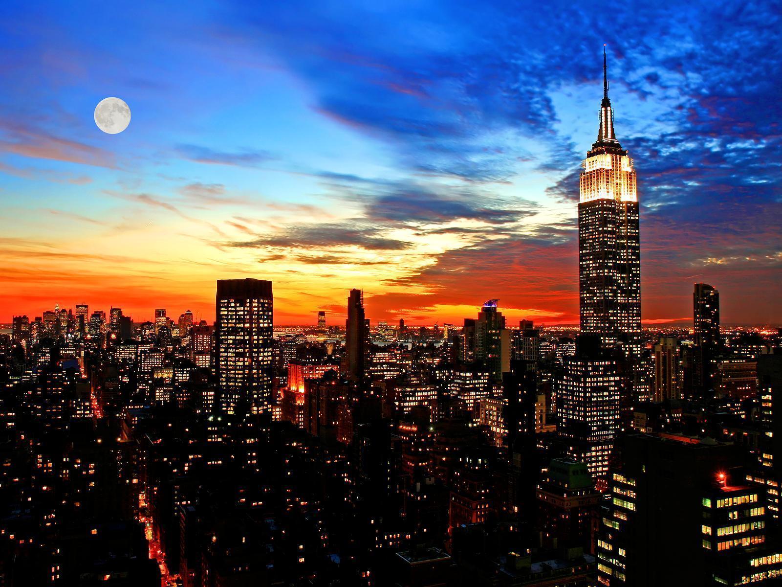 Full Moon Skyline New York wallpaper