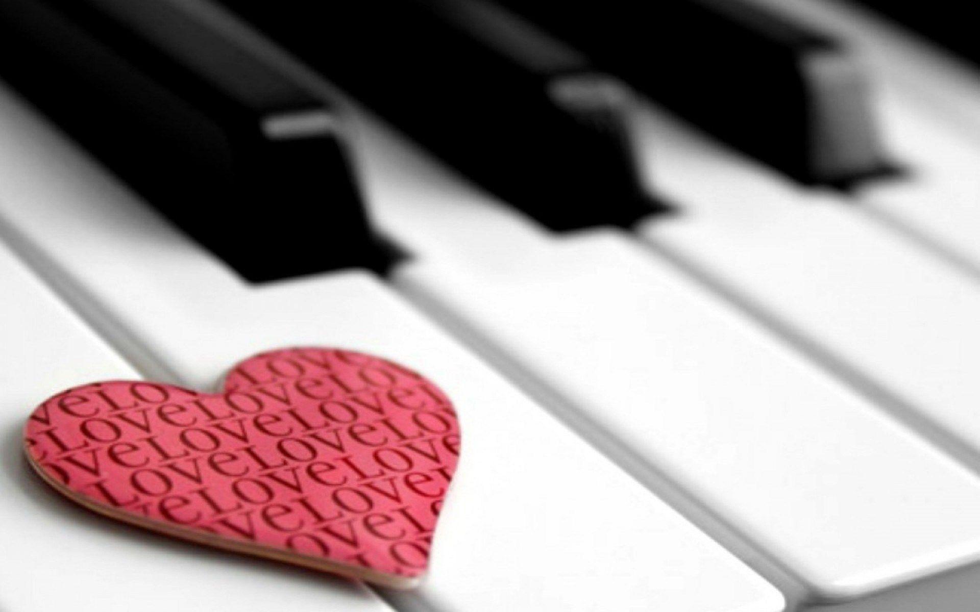 Music Piano Heart Pink Love HD Wallpaper