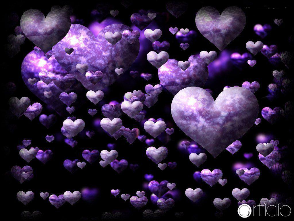 Violet Hearts Background