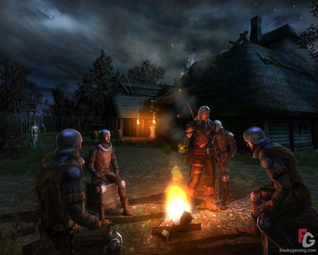 The Witcher Guards Around A Campfire Screenshot. Gallery at