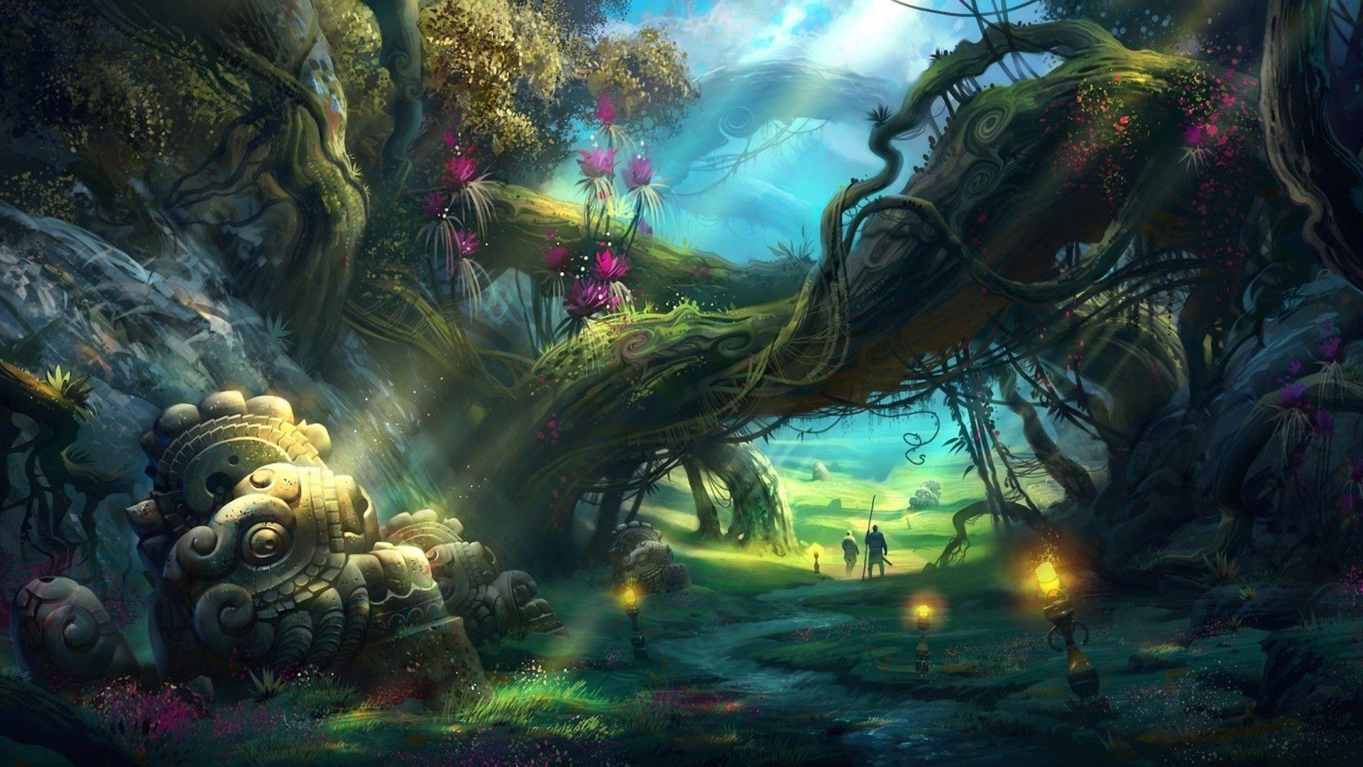 Wild Jungle Fantasy Wallpaper