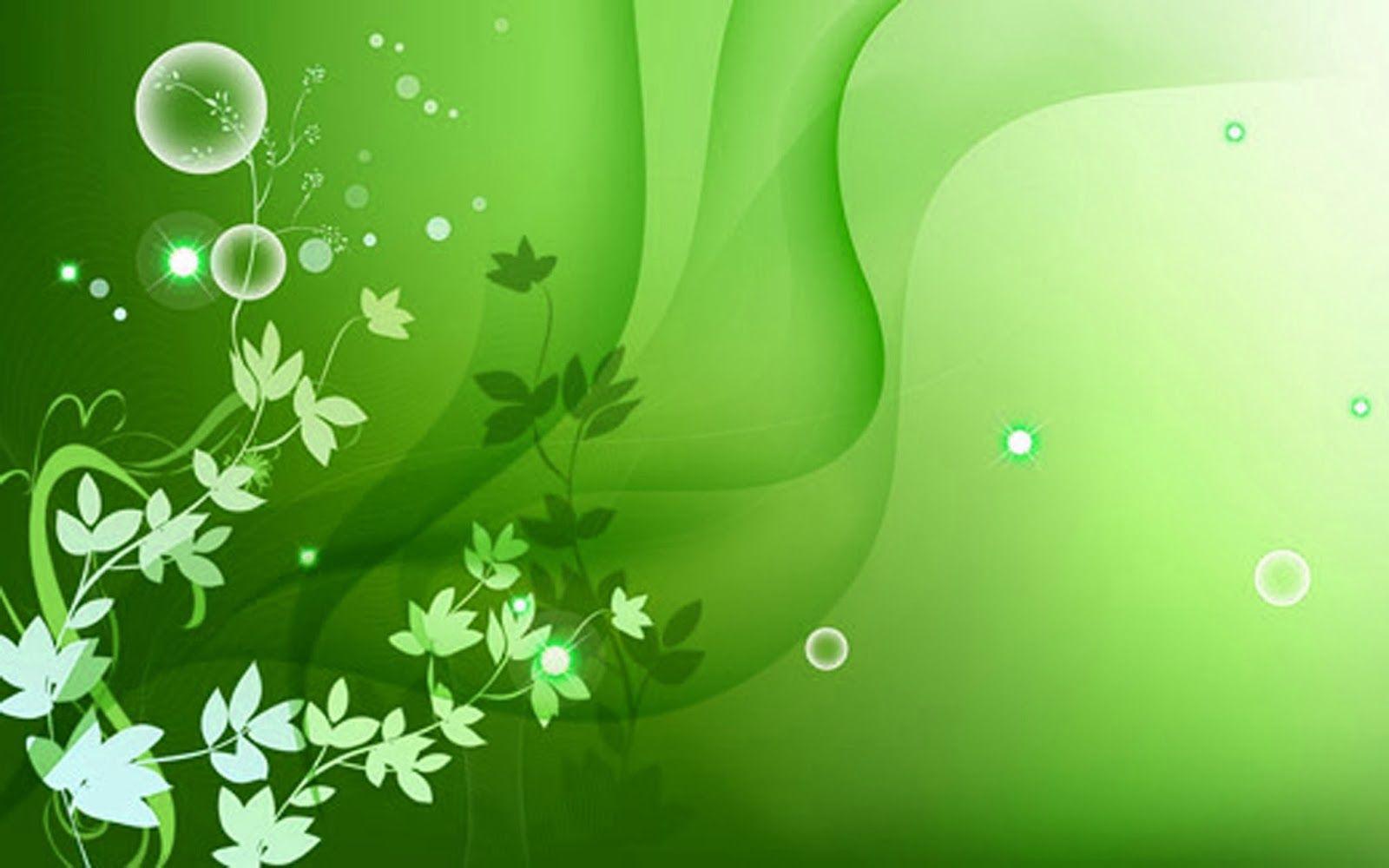 Color Wallpaper: Green Flower Wallpaper