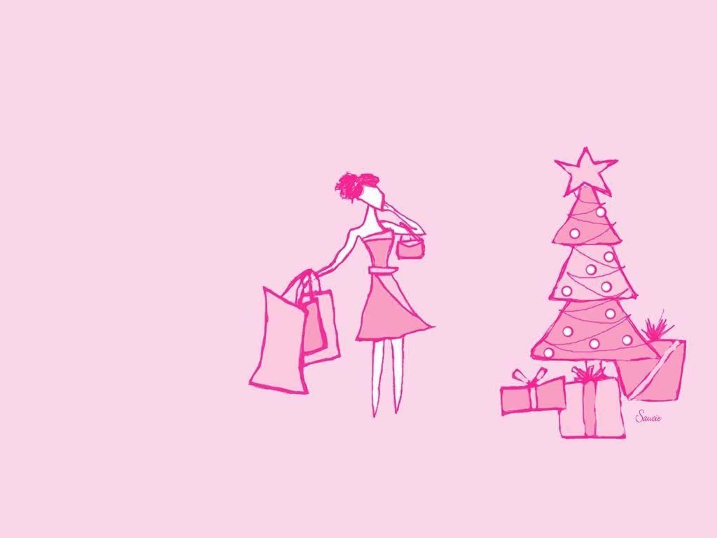 Wallpaper For > Pink Christmas Background