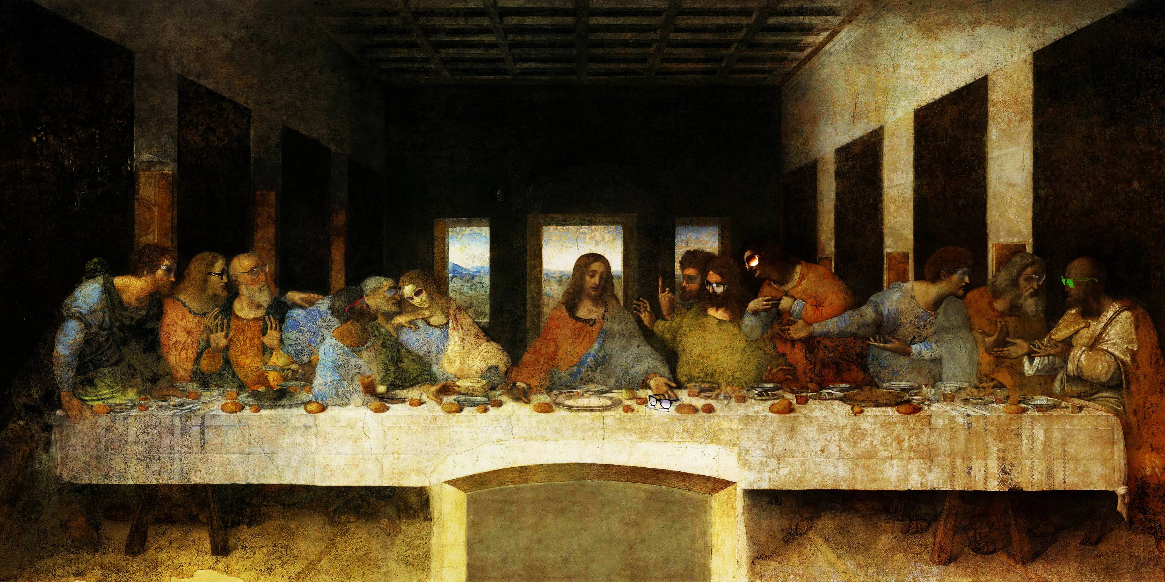 image For > The Last Supper Original Painting By Leonardo Da