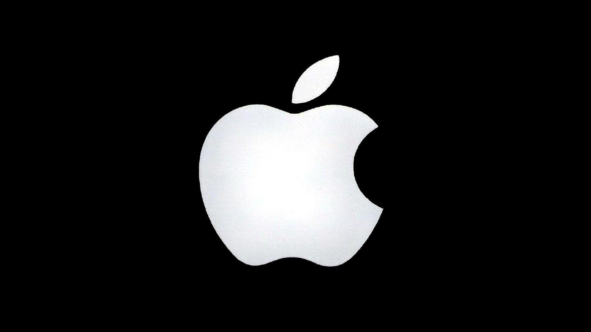 Download 1600x900 Apple Logo Picture Black And White Background