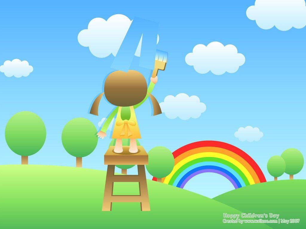 Free Rainbow Kids Wallpaper Download The