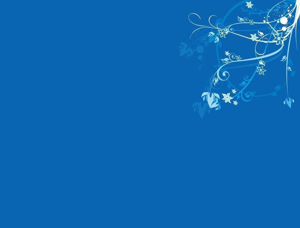 Free Corner Flowers Blue Background For PowerPoint PPT