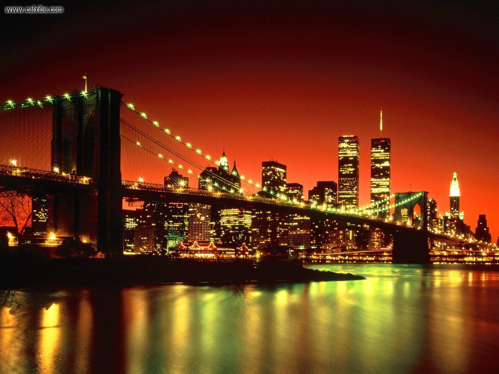 Pix For > Brooklyn Bridge At Night Wallpaper