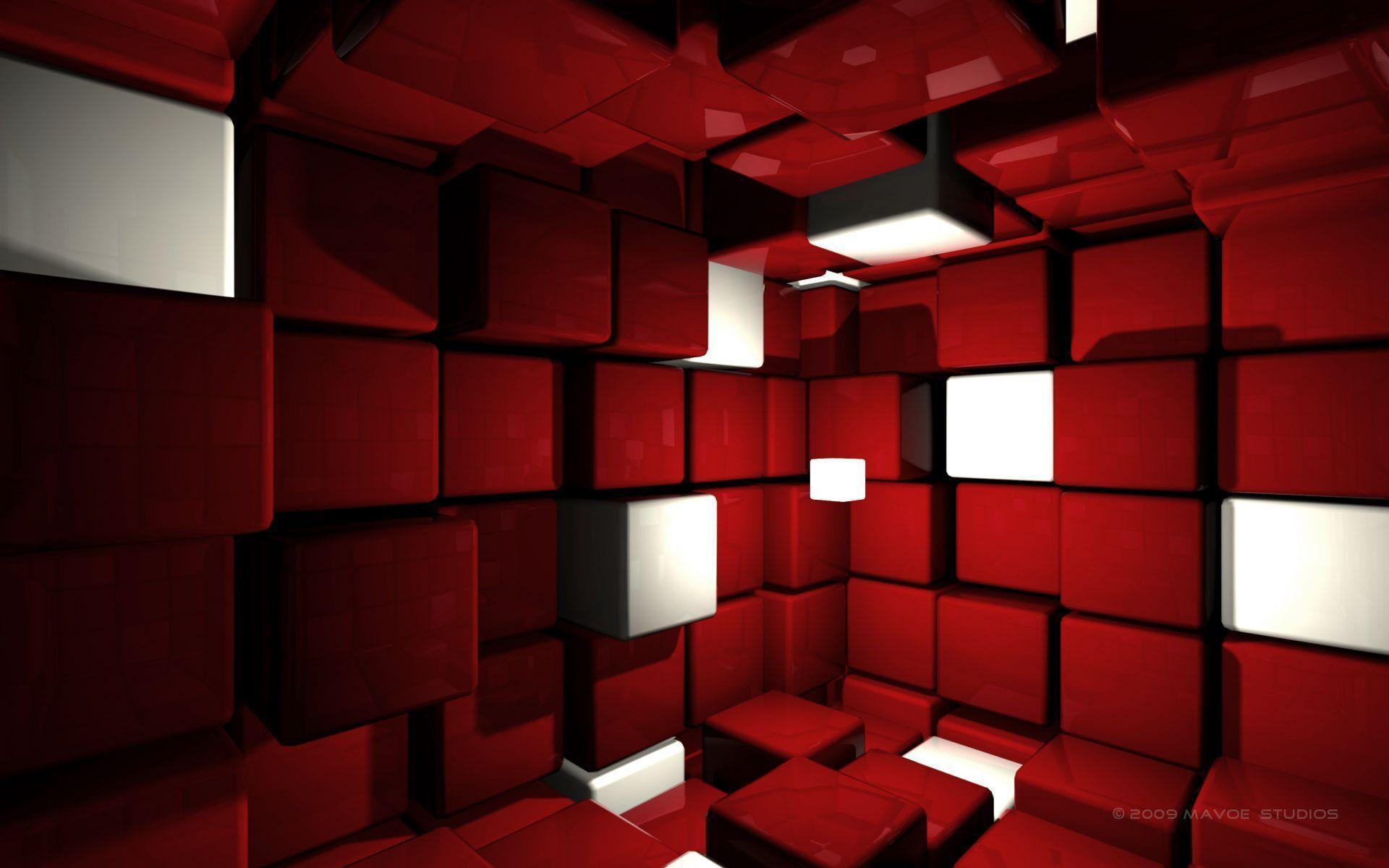 3D Red Abstract Wallpaper 05. Hdwidescreens