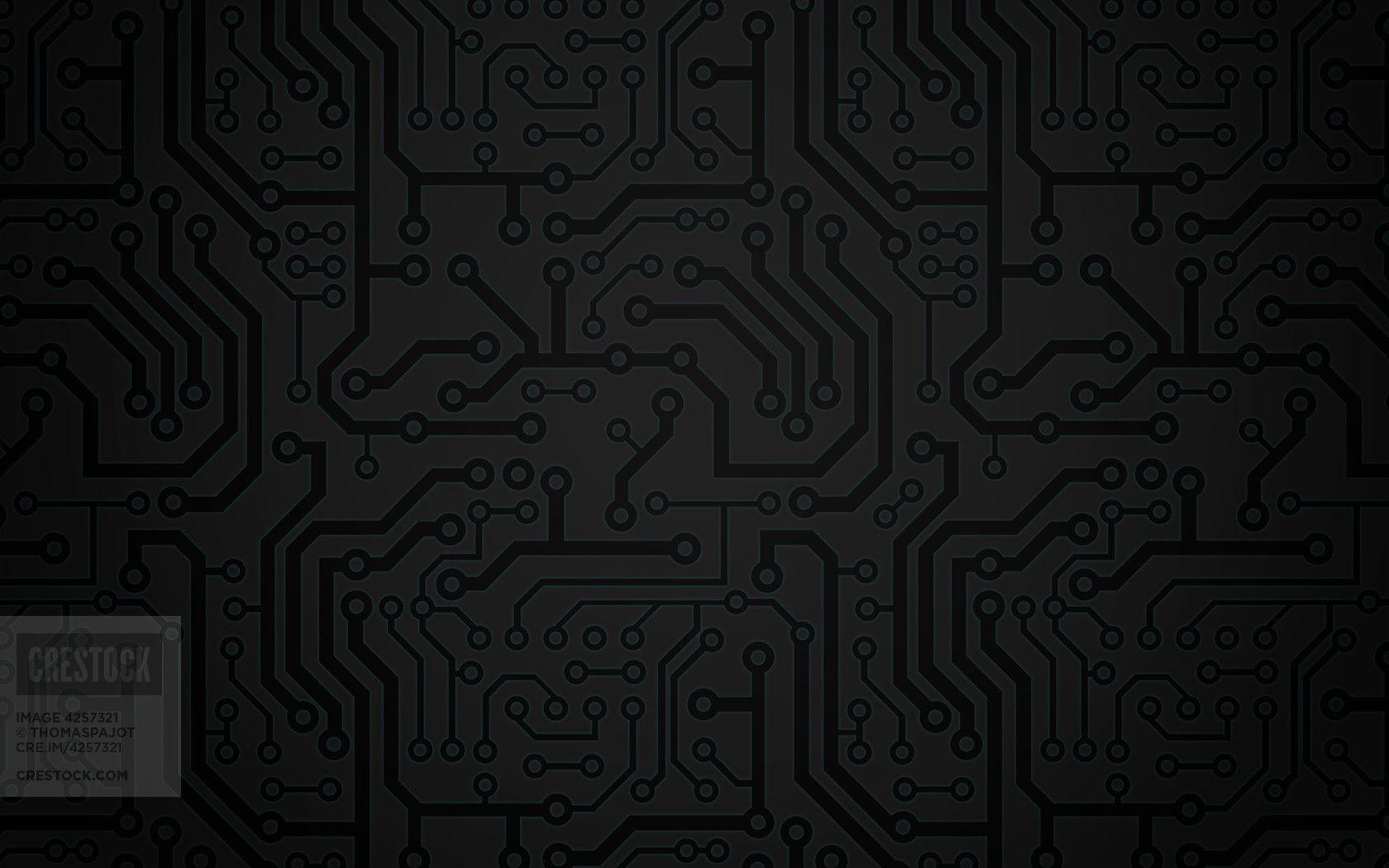 Wallpaper For > Black Circuit Board Wallpaper