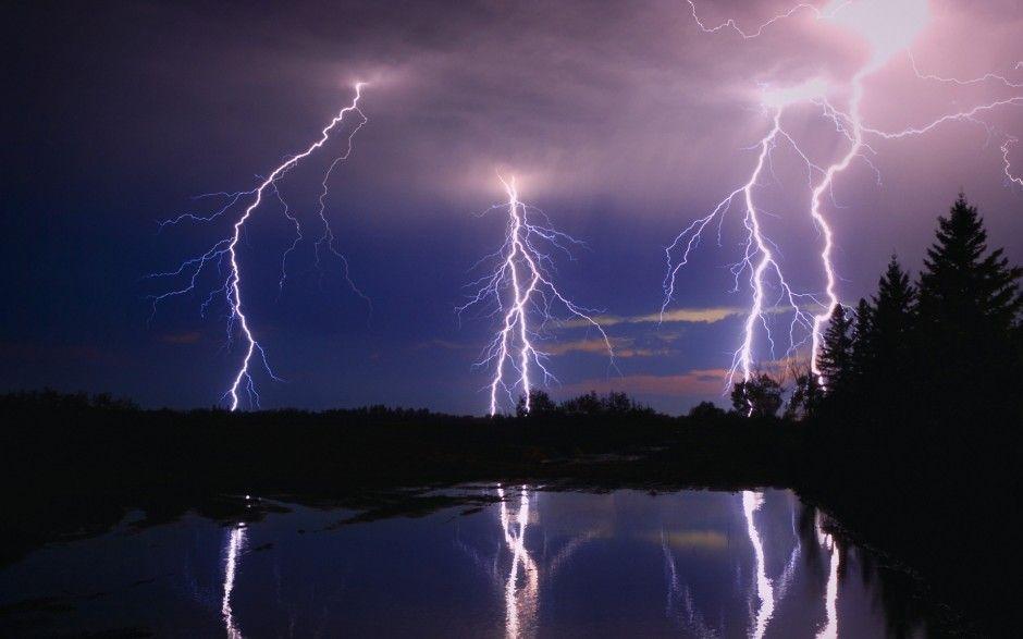 Great Lightning Storm. HD Desktop Wallpaper