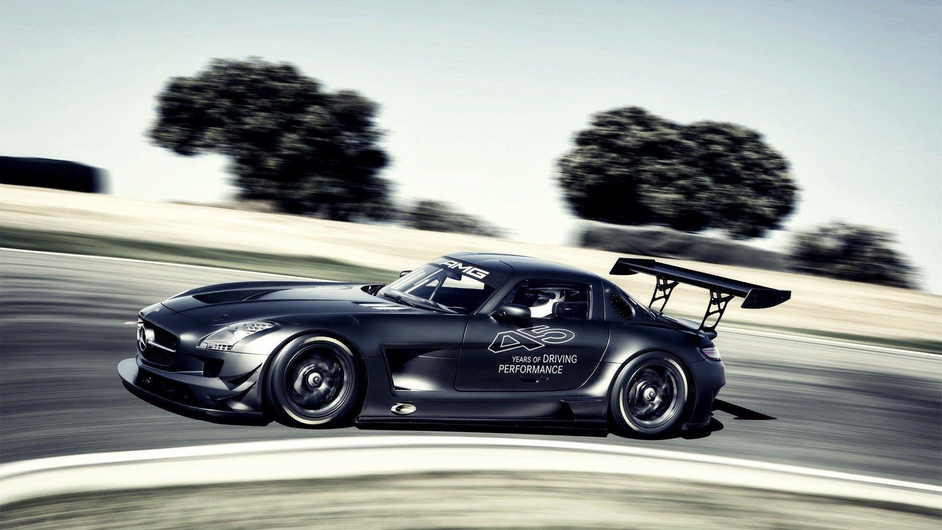 Mercedes Benz SLS AMG GT3 Speed Motion Blur Effect Track HD