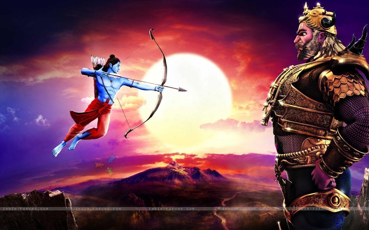still scene from the movie ramayana the epic