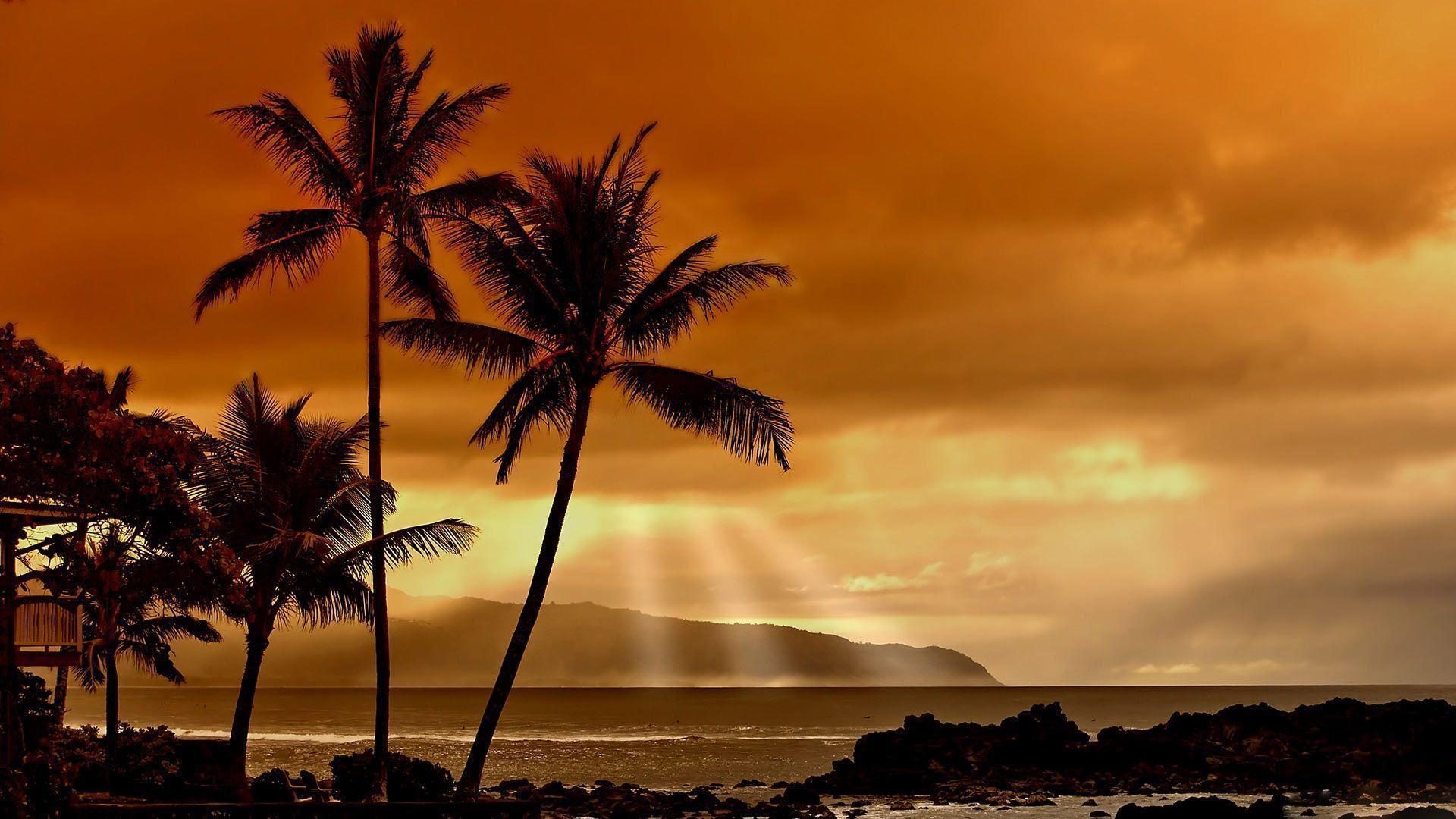 Hawaiian Sunset Wallpaper Background 1 HD Wallpaper. Eakai
