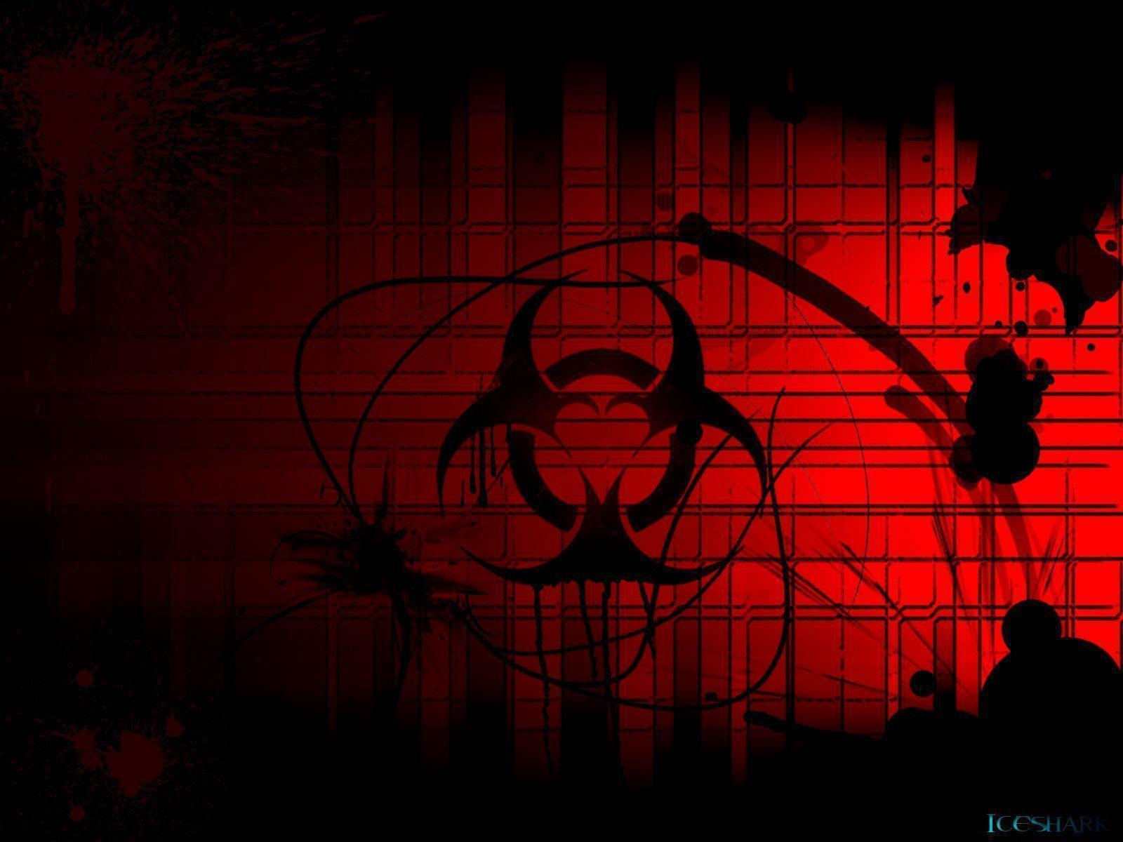 image For > Red Biohazard Symbol Wallpaper