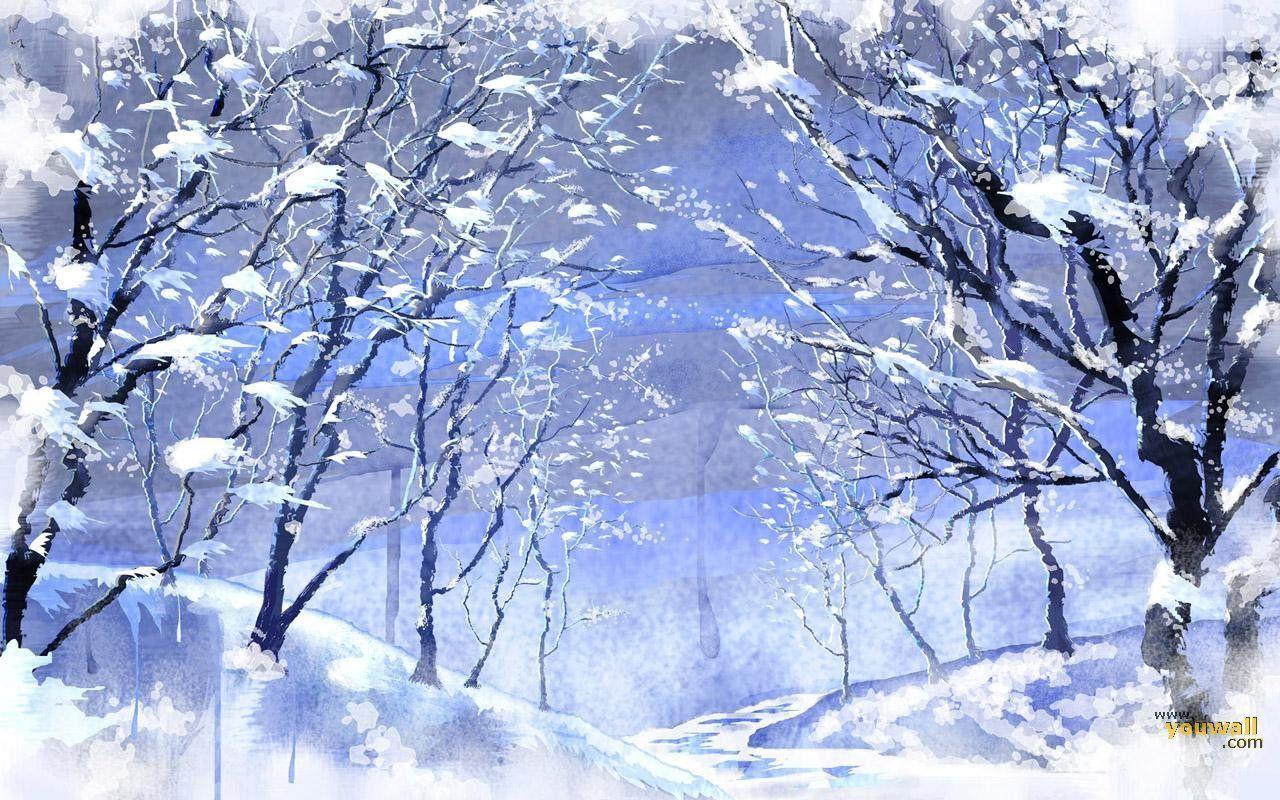 Snow Falling HD Wallpaper
