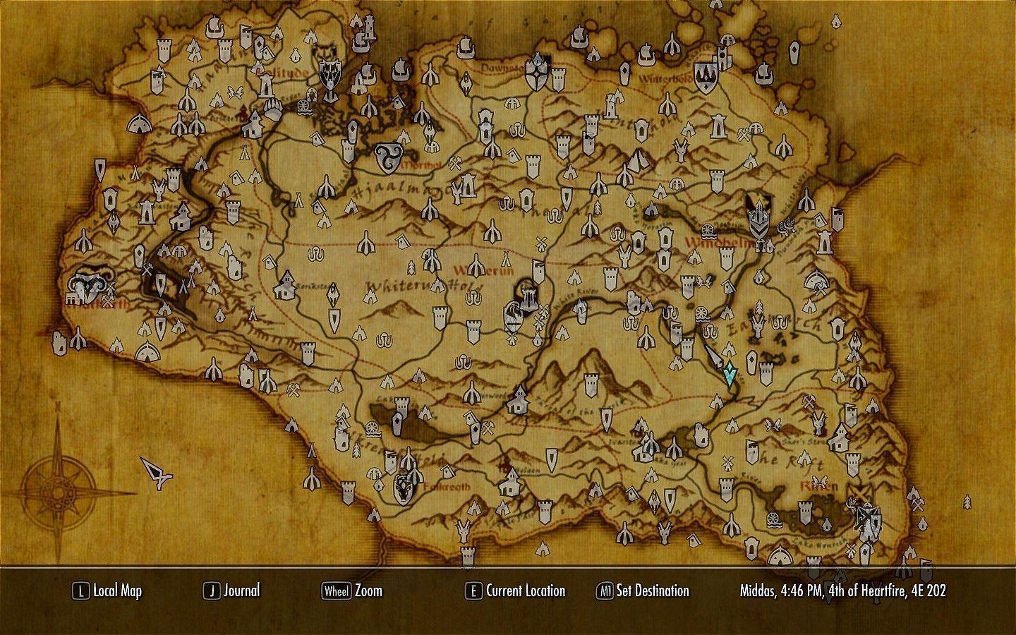 Skyrim Map Wallpaper