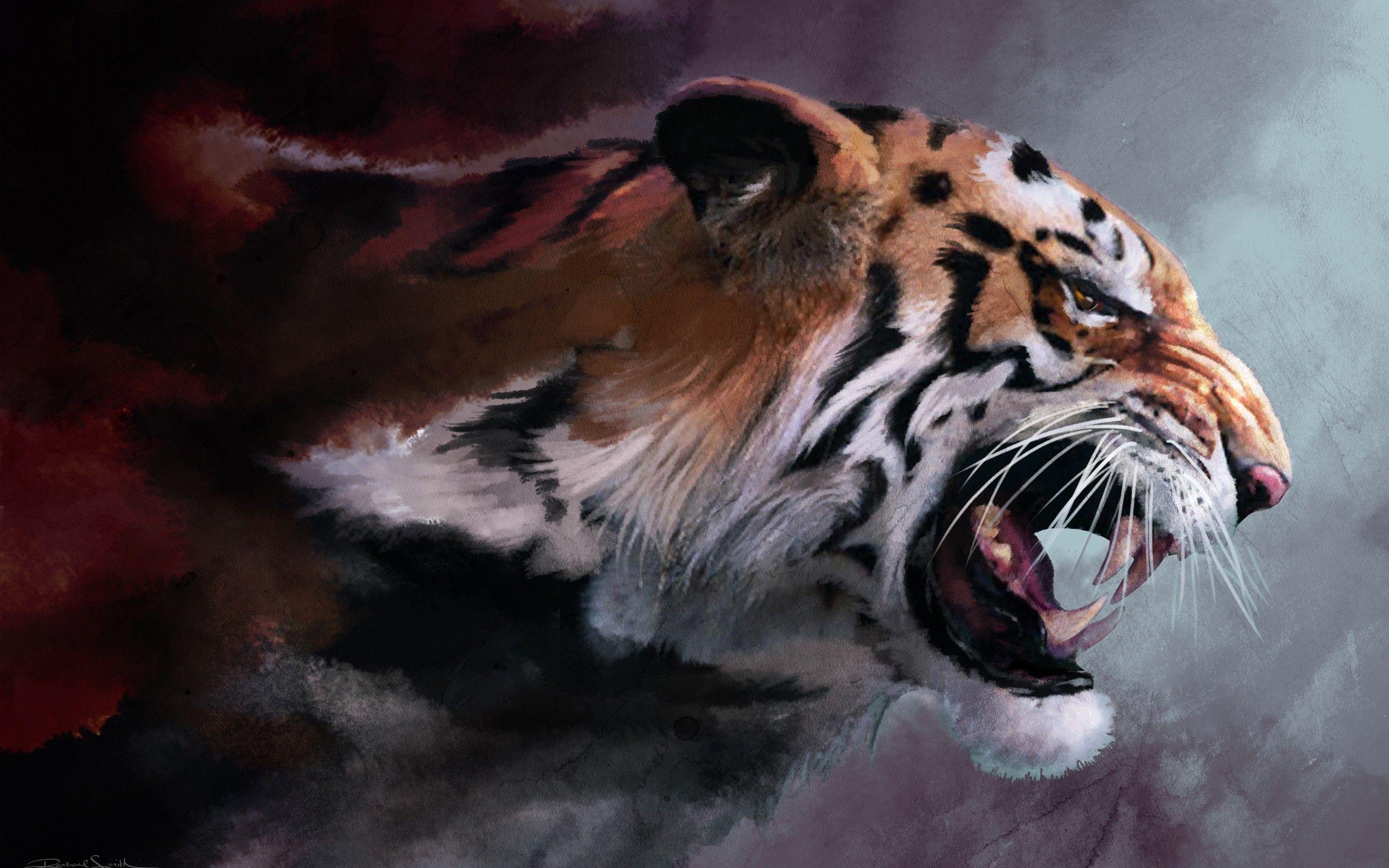 Two Tigers Fighting in Stream desktop wallpaper