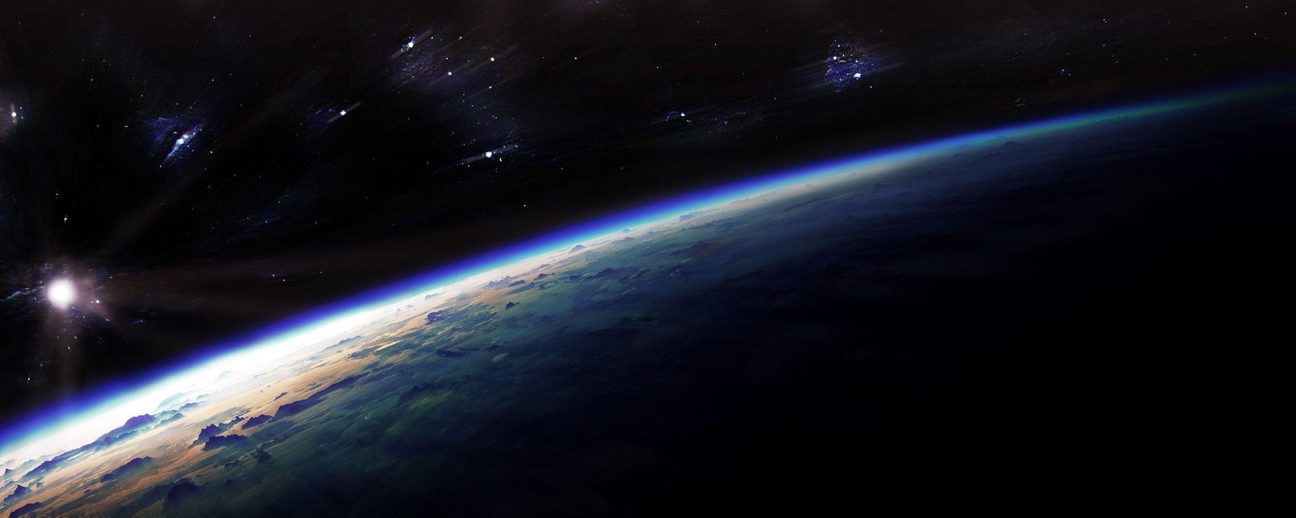 Free Space Dual Screen Earth From Wallpaper, HQ Background. HD
