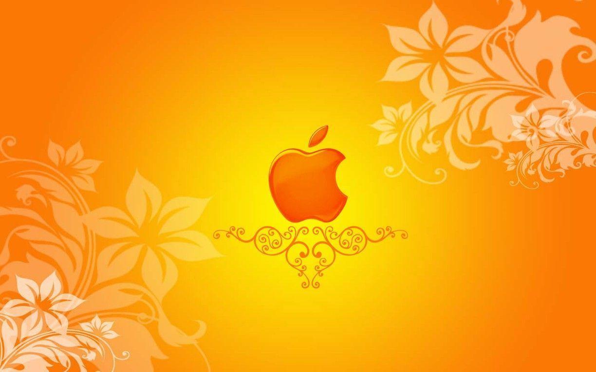 Orange Apple Logo Desktop Wallpaper, Cool Orange Wallpaper