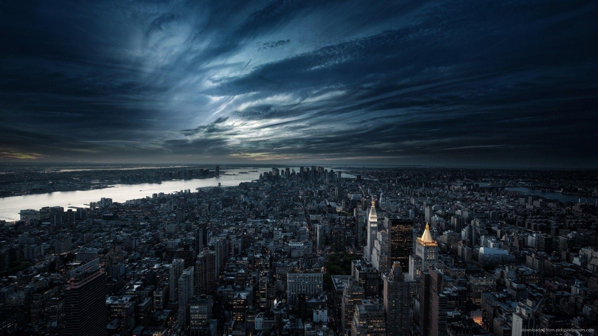 Download 1920x1080 Dark Sky Over NYC Wallpaper