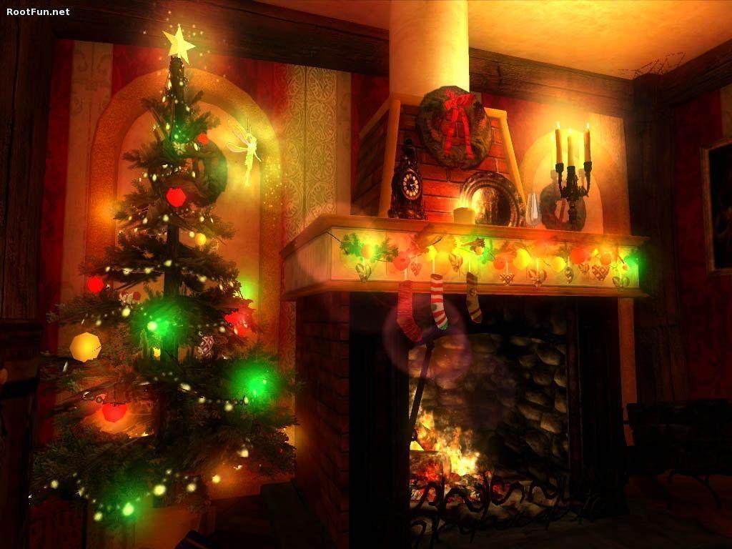 Christmas 3D Fireplace HD Wallpaper Wallpaper computer