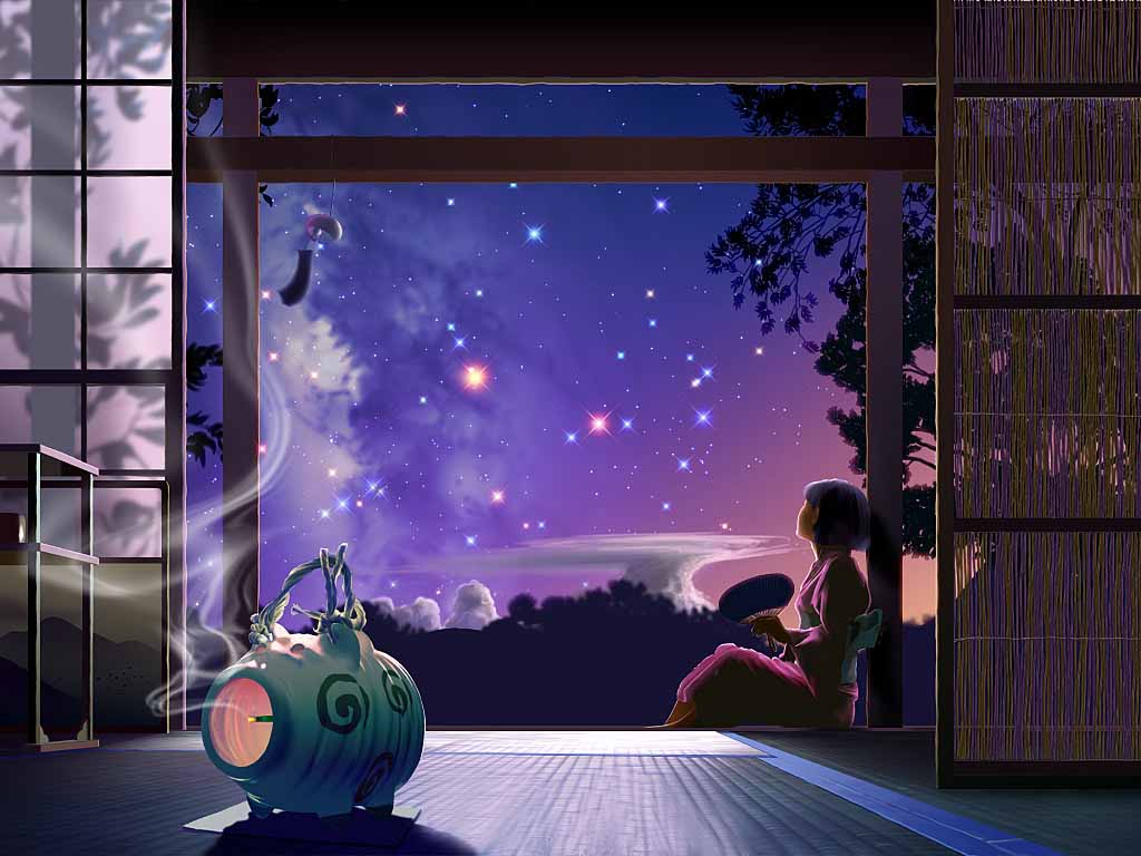 Night Sky Anime Desktop Background, Sky Wallpaper, HD phone