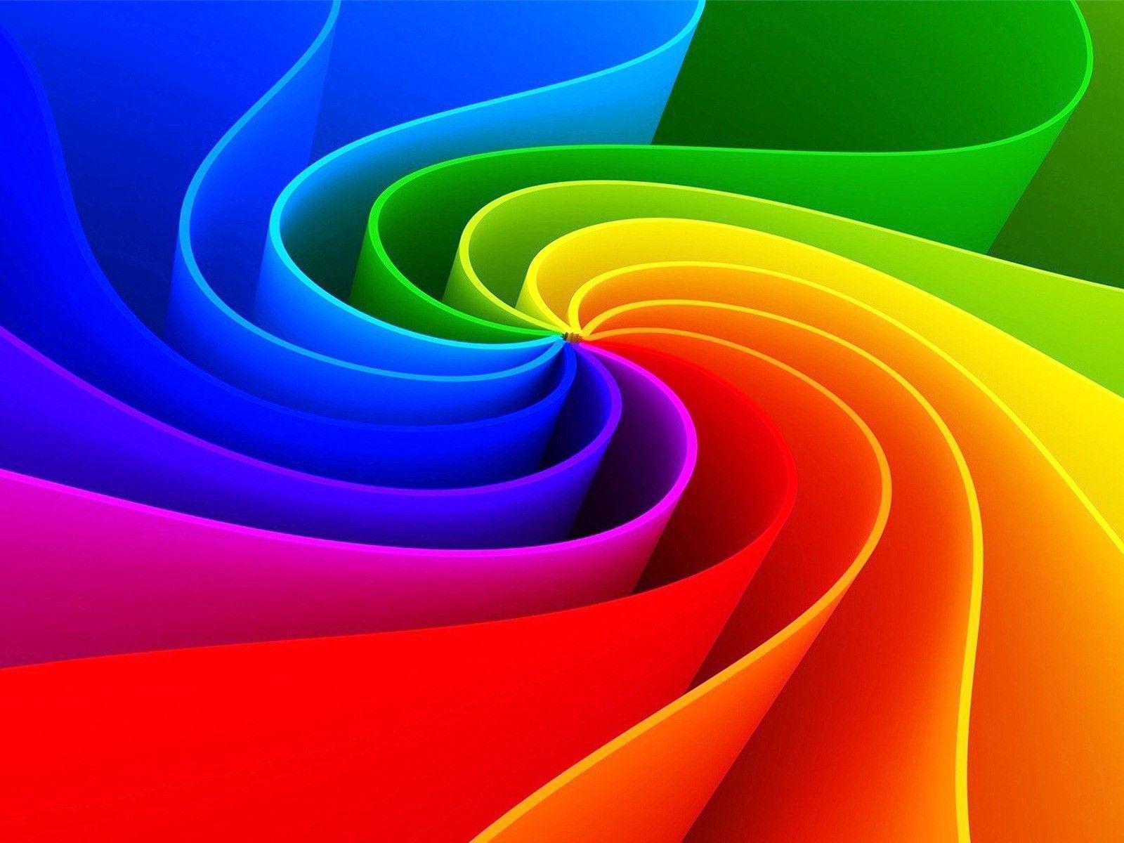 Radial Rainbow 3D wallpaper HD