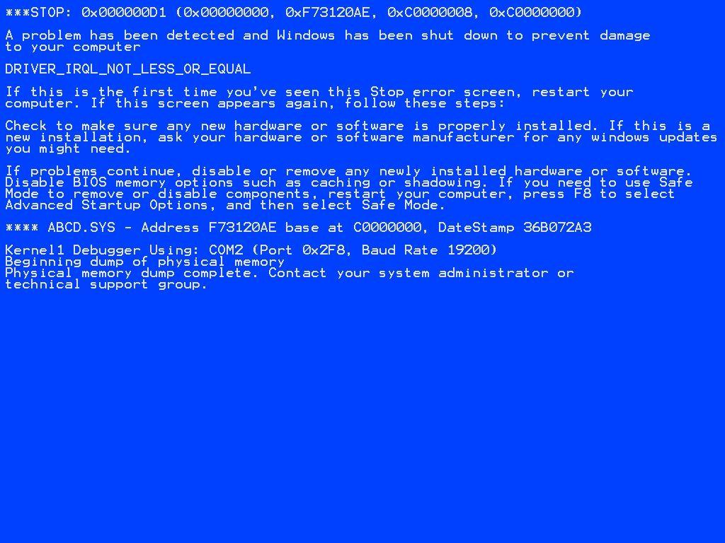 Windows BSOD. The Leet Haxxorz Den