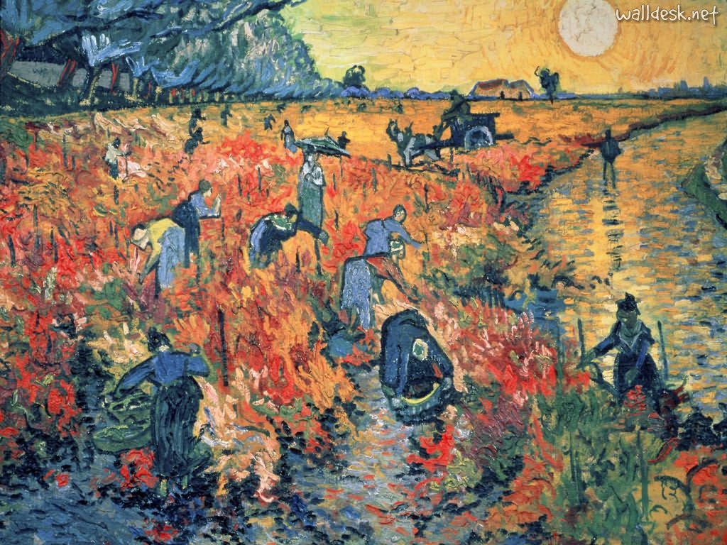 Les Vignes Rouges DArles, Vincent van Gogh to Desktop
