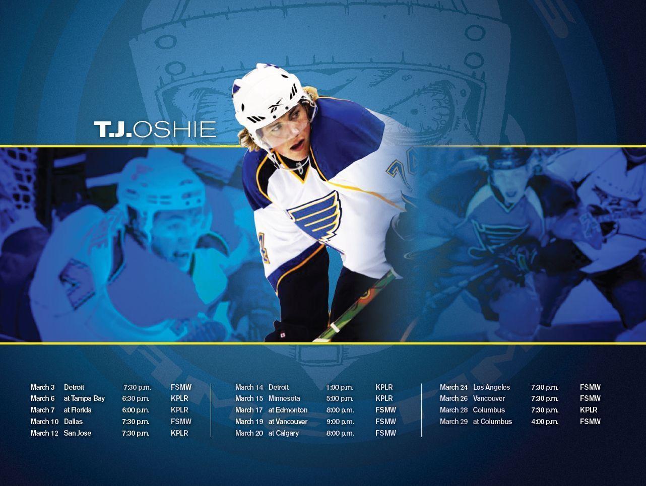 Blues Monthly Wallpaper: TJ Oshie. Louis Game Time