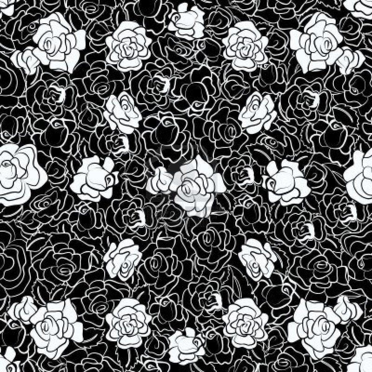 Black and white rose repeating pattern 9783305