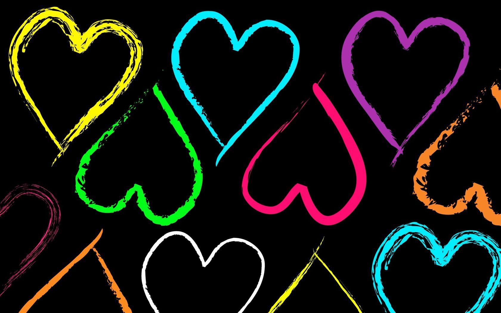 Colorful Heart Shaped Love Wallpaperx1050 Resolution