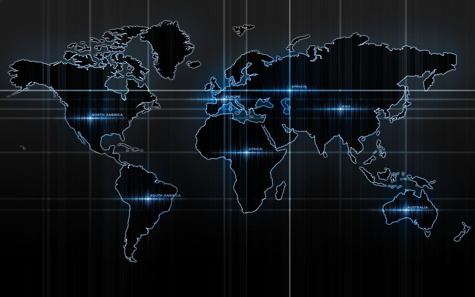 Blue World Map wallpaper